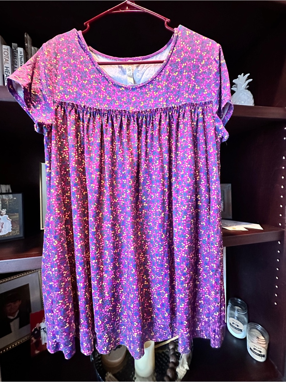 Matilda Jane Purple Floral Short Sleeve Babydoll Top